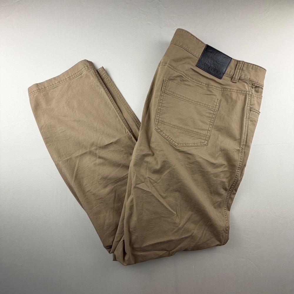 Sitka Territory Pant Mens 42x31 Tan Khaki Straight Leg Cotton Stretch 232